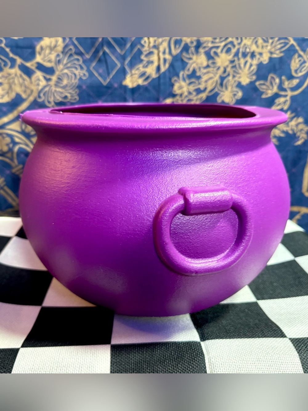Vintage Purple General Foam Caldron Blow Mold Halloween Candy Pail